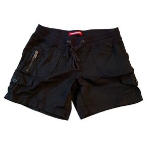 Unionbay Womens Black Cargo Shorts Elastic Drawstring Waist Size Medium JB21785